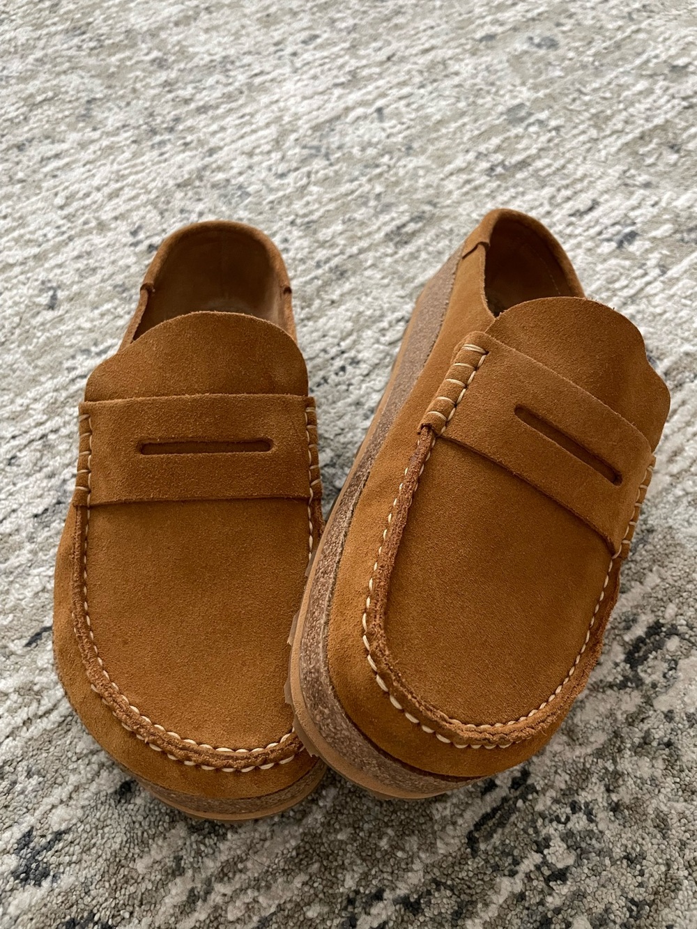 Birkenstock Naples Penny Clog Mink Brown Chestnut Suede Moccasins Size 11 - Picture 2 of 11